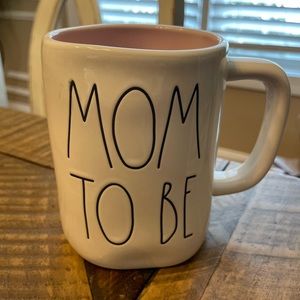 Rae Dunn Mom to Be Coffee Mug with pink interior